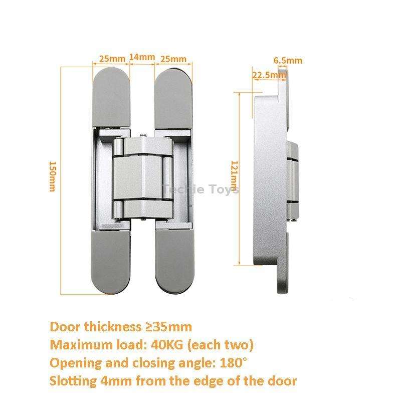 Three-Dimensional Adjustable Cross Hinge Folding Door Concealed Hinge, Specification: No. 1 Sand Sil
