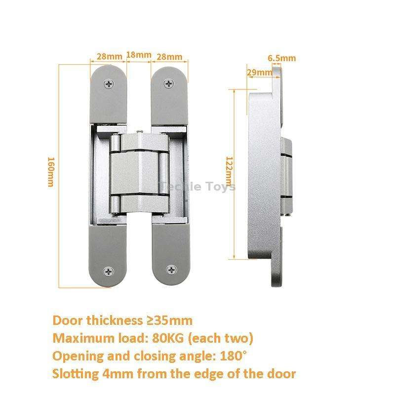 Three-Dimensional Adjustable Cross Hinge Folding Door Concealed Hinge, Specification: No. 3 Sand Sil