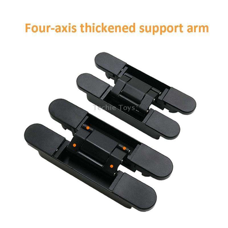 Three-Dimensional Adjustable Cross Hinge Folding Door Concealed Hinge, Specification: No. 4 Dumb Bla