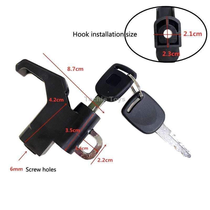 3 Sets Motorcycle Helmet Fixed Lock Hook(Black)