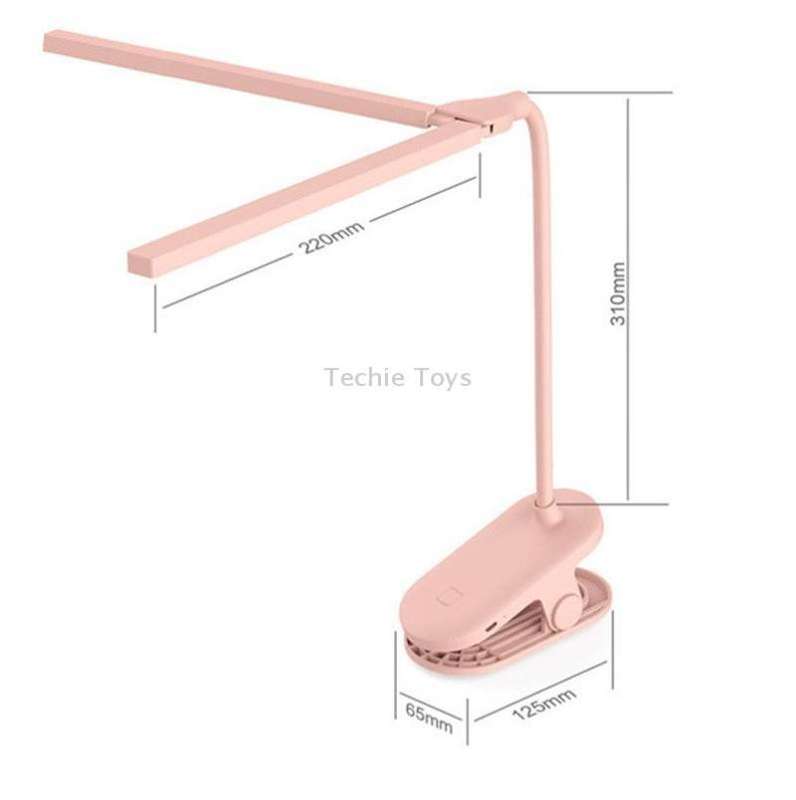 TD5 Double Lamp Head USB Desktop Clip Table Lamp,Style: Plug-in Version (Black)