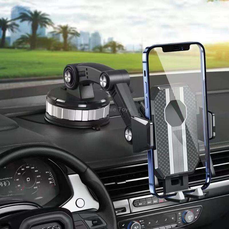 X-0566 Big Suction Cup Car Phone Holder Center Console Phone Holder(Black Gray)