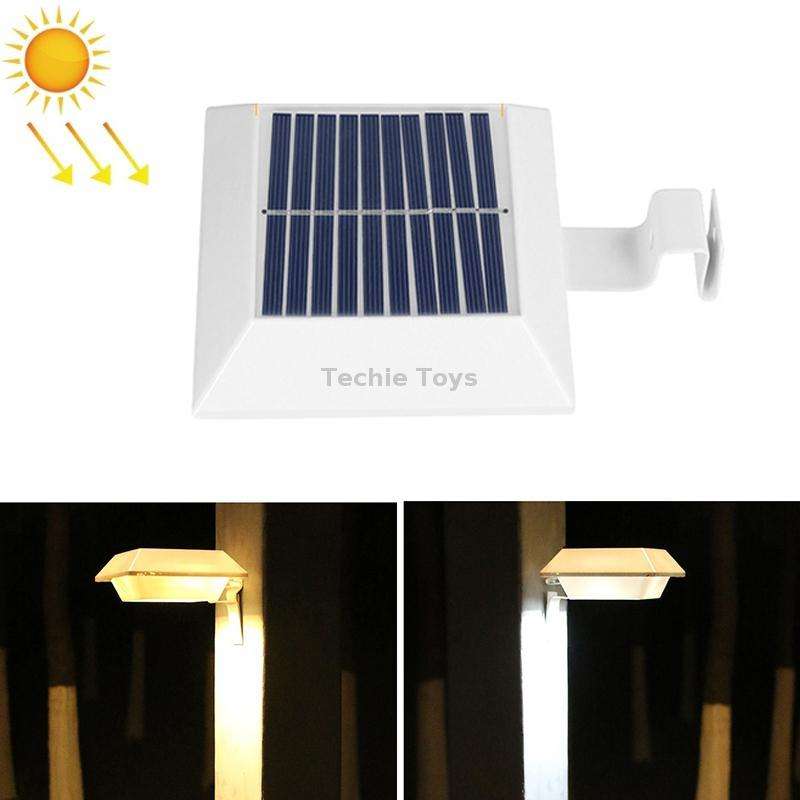 12 LED Solar Outdoor Railing Stair Square Wall Light(White Shell-White Light)