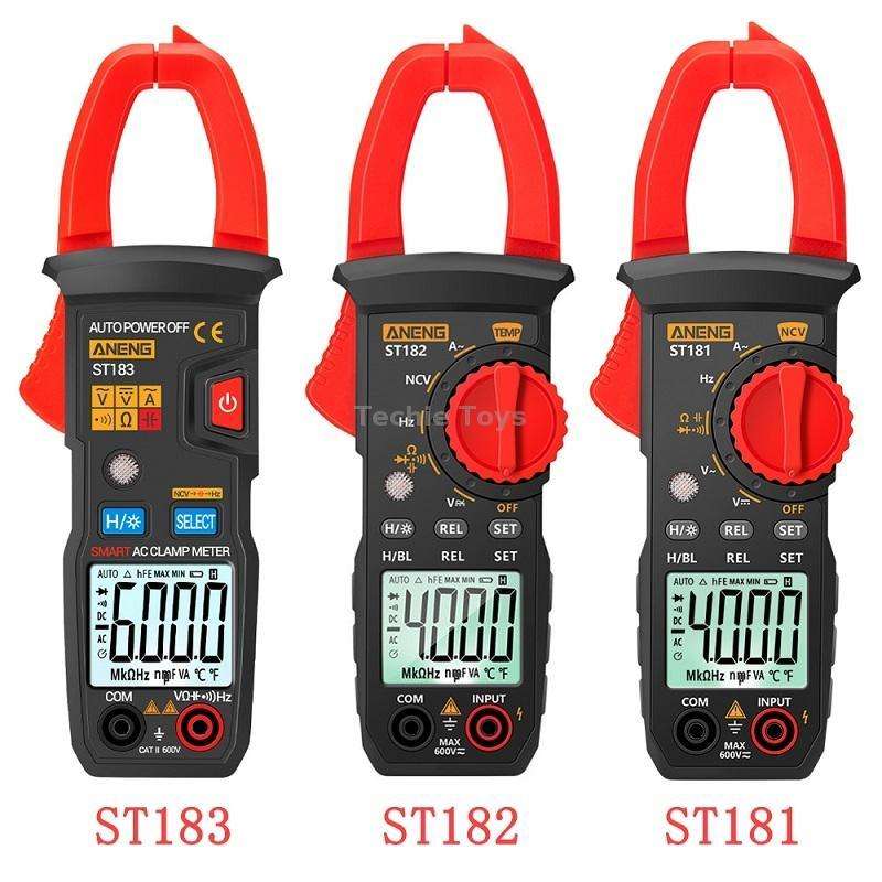 ANENG Intelligent Digital Backlit Clamp-On High-Precision Multimeter, Specification: ST183 6000-coun