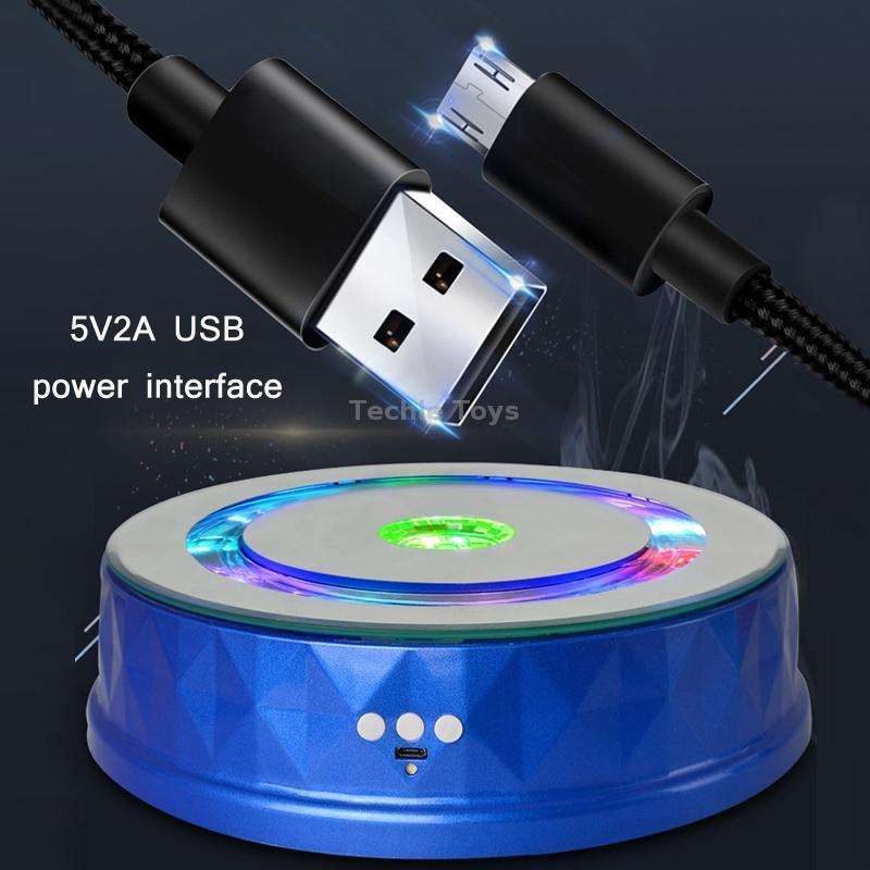 LED Light Electric Rotating Turntable Display Stand Video Shooting Props Turntable(Blue)