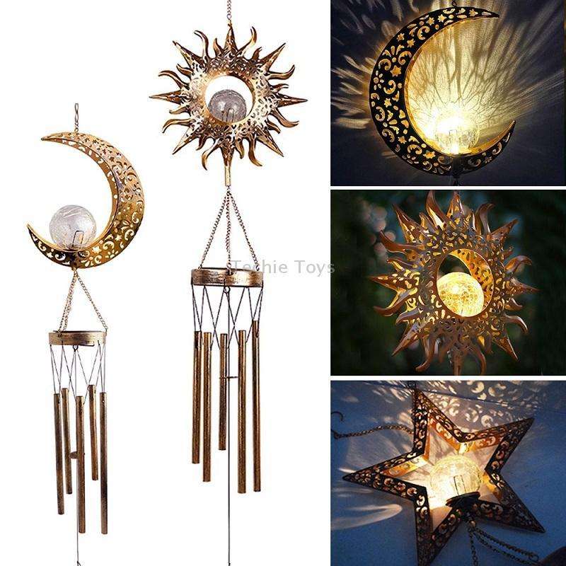 Solar Suspending Iron Wind Chime Lamp(Sun)