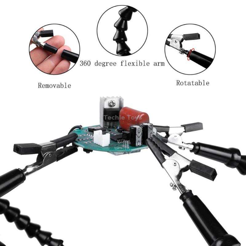 Six-Jaw Aluminum Alloy Soldering Station Repair Workbench(N-SS6LM-BK9 Black)