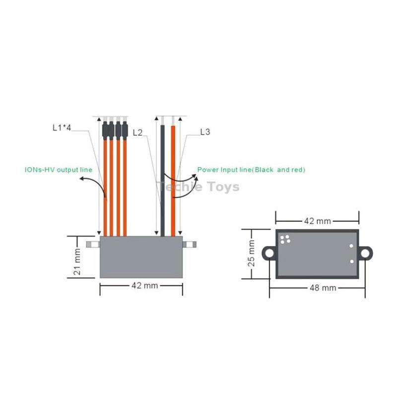 DC 12V Anion Air Purifier Negative Ion Generator Module(Black)