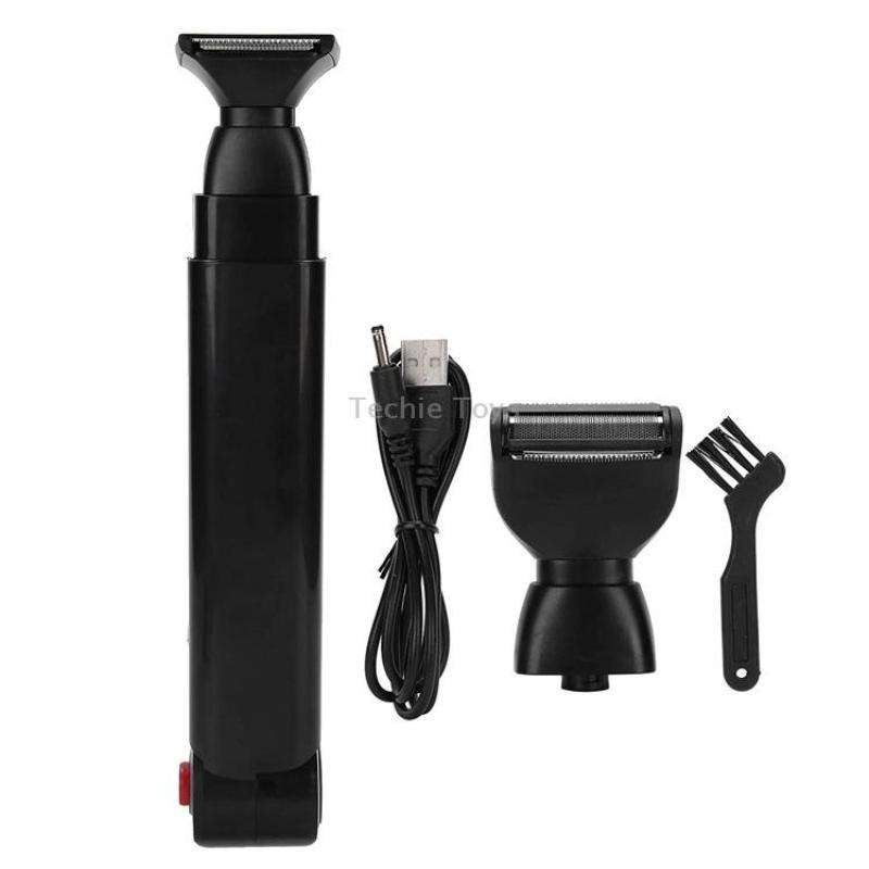 B7 2-in-1 USB Rechargeable Electric Shaver Back Shaver(Black)