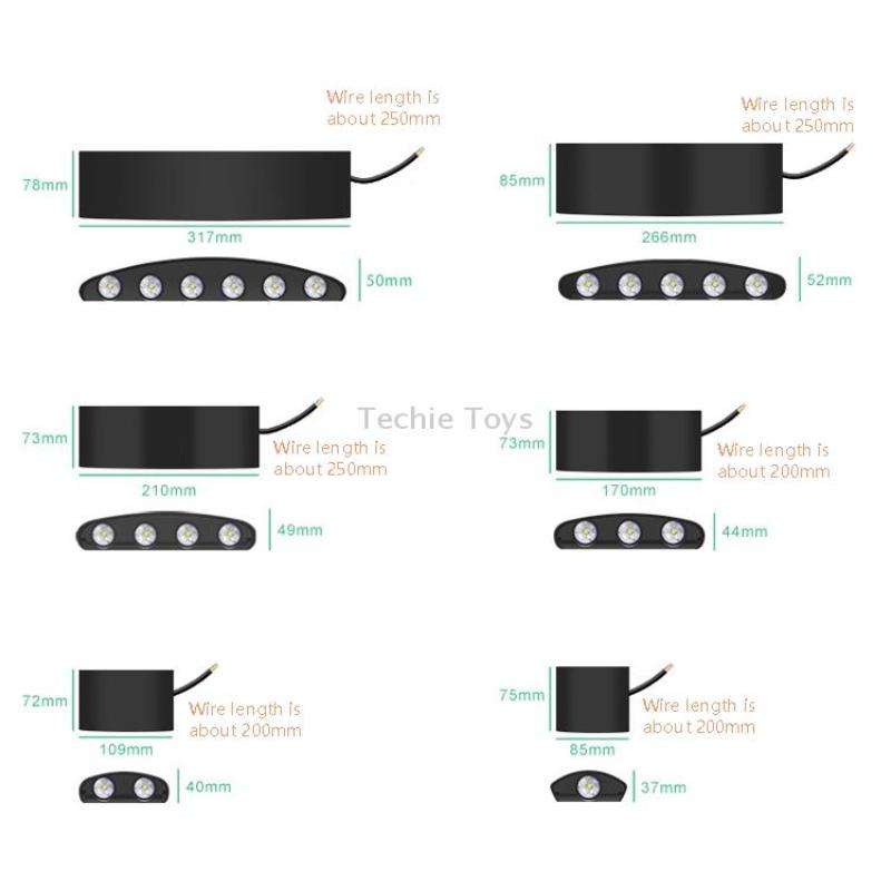 8 LEDs Garden Aluminum Double Head Wall Light(Warm White Light)