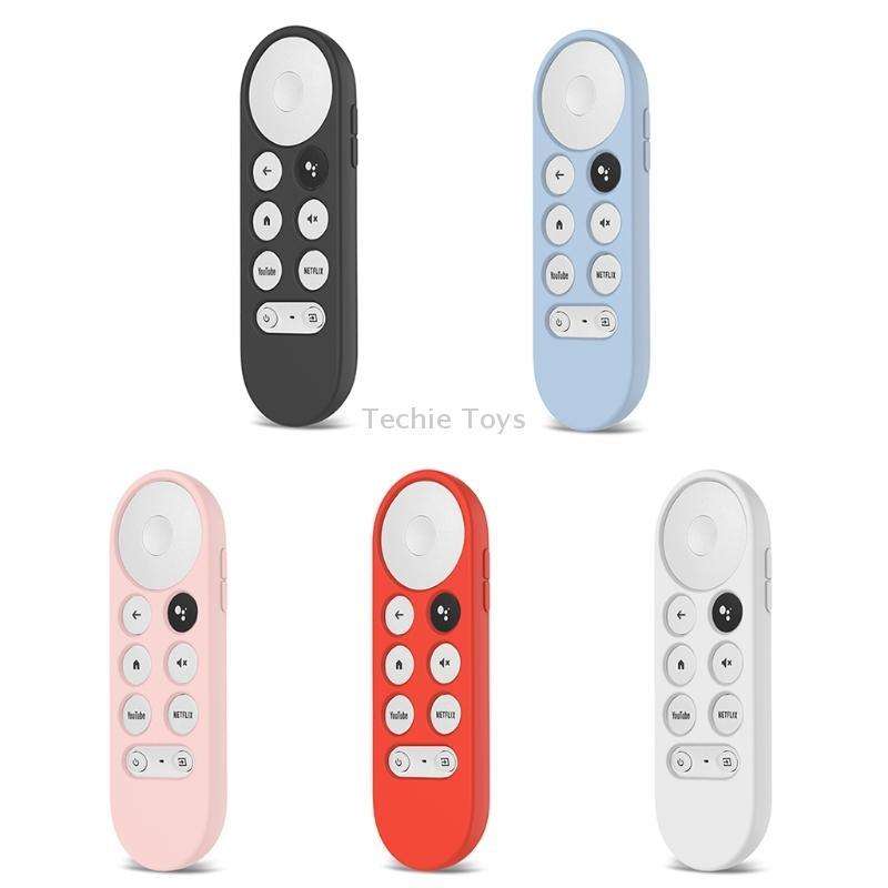2 PCS Silicone Protective Shell for Google Chromecast 2020 Remote Control(Pink)