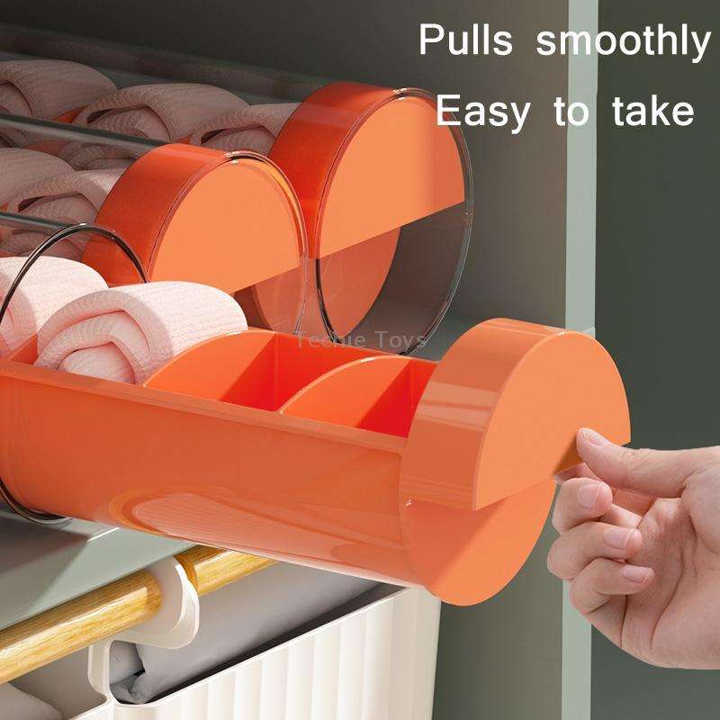 Cylindrical Type Socks Panties Dustproof Storage Box(White)