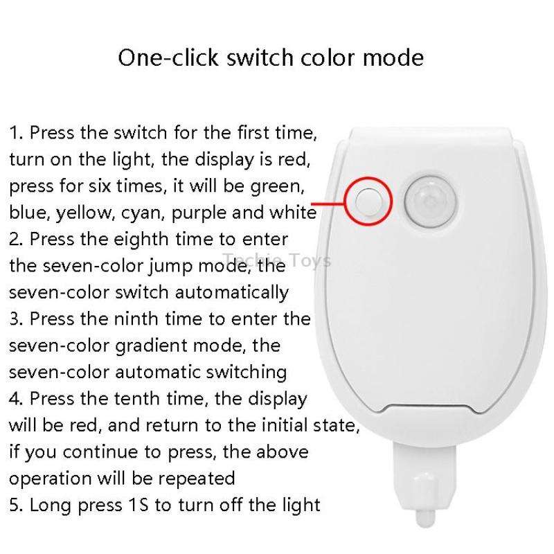 Hanging LED Toilet Light Intelligent Automatic Human Body Induction Light(RGB Multicolor)