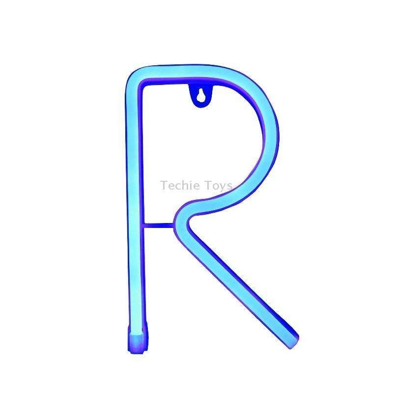 Blue Letter Number Neon Lights Holiday Decoration Lights(Letter A)