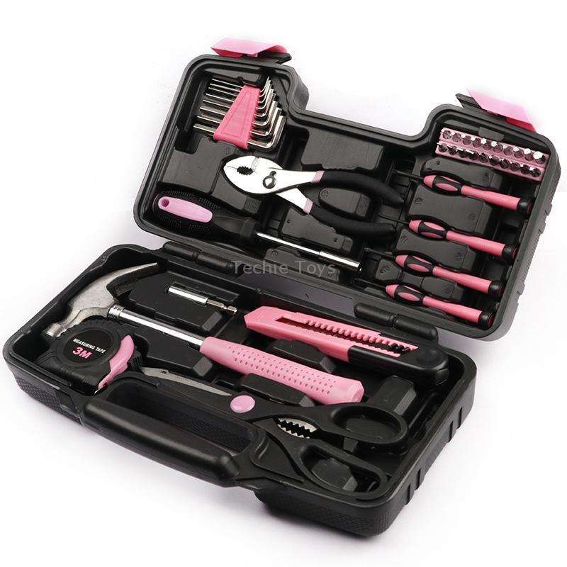 10127 39 In 1 Lady Tool Set Household Hardware Tools(Pink)