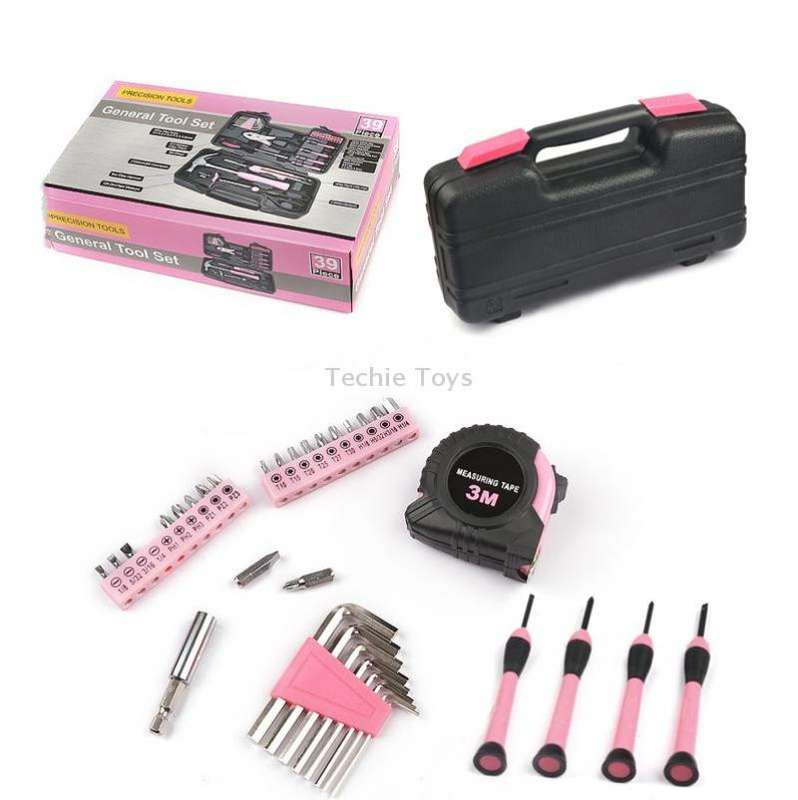 10127 39 In 1 Lady Tool Set Household Hardware Tools(Pink)
