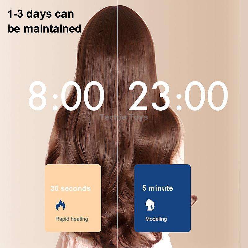 D32 Egg Roll Head Curling Wand Water Ripple Splint Negative Ion Curling Iron,CN Plug(Green)