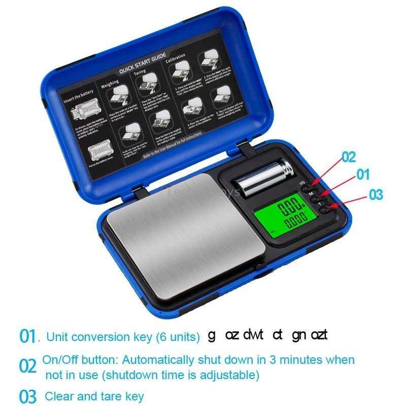 50g / 0.001g Two-color Portable Pocket Scale with Weight Baking