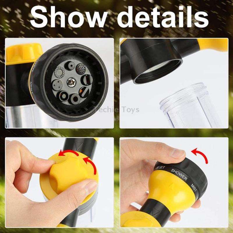 8 in 1 Car Wash Foam Pot Water Sprinkler(Green)