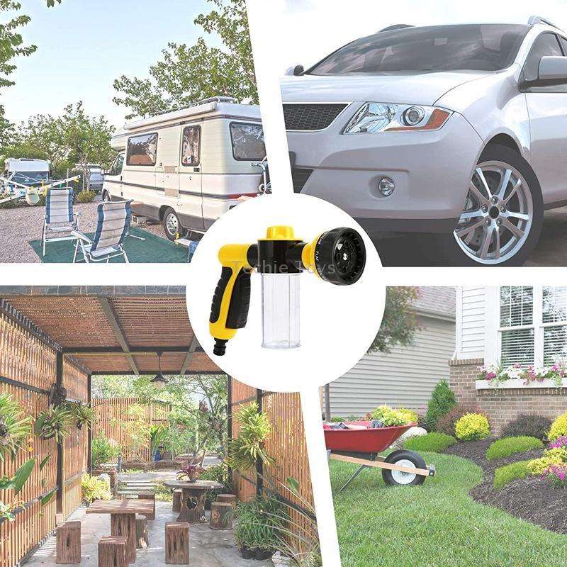 8 in 1 Car Wash Foam Pot Water Sprinkler(Green)