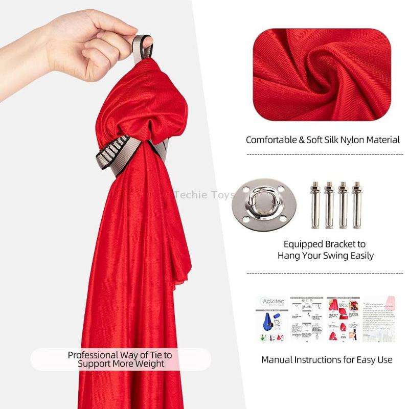 Kids Elastic Hammock Indoor Outdoor Swing, Size: 1x2.8m (Red)