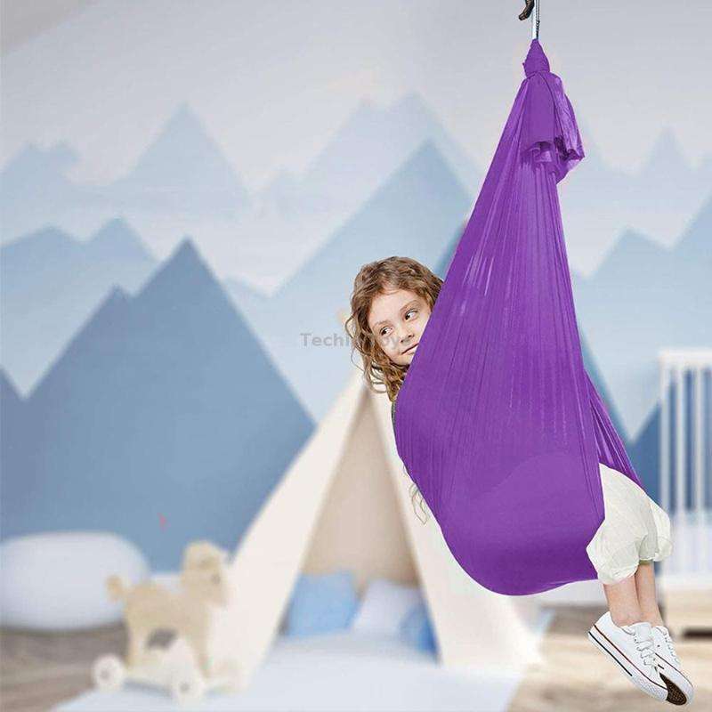 Kids Elastic Hammock Indoor Outdoor Swing, Size: 1.5x2.8m (Purple)
