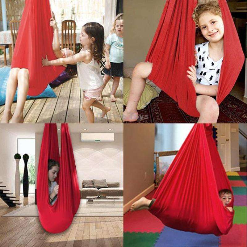 Kids Elastic Hammock Indoor Outdoor Swing, Size: 1.5x2.8m (Sky Blue)