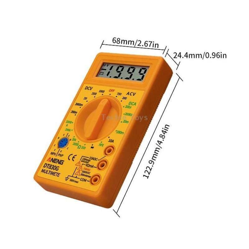 2 PCS ANENG DT830G Portable Digital Multimeter(Black)