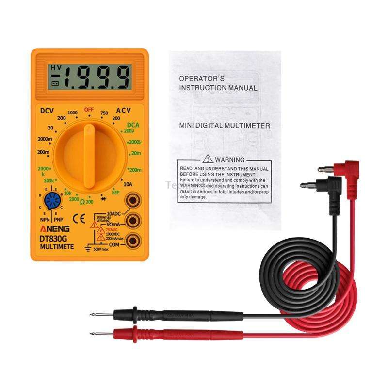 2 PCS ANENG DT830G Portable Digital Multimeter(Black)