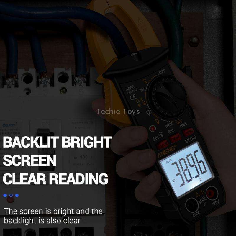 ANENG ST180 Digital Display Clamp AC & DC Intelligent Voltage Multimeter(Black)