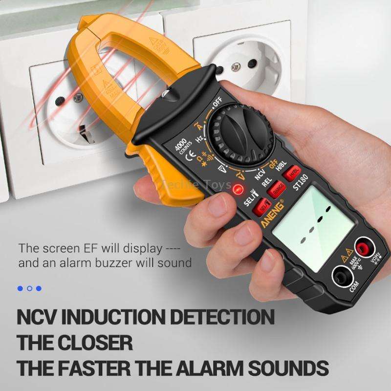 ANENG ST180 Digital Display Clamp AC & DC Intelligent Voltage Multimeter(Black)