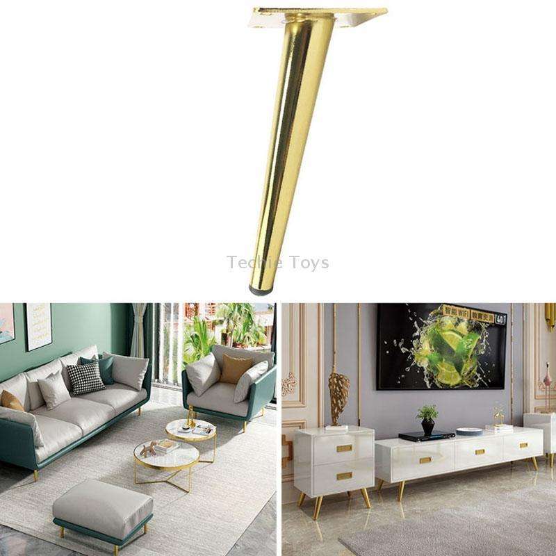 LH-ZT-0001 Cone Round Tube Furniture Support Legs, Style: Oblique Cone Height 35cm(Black Gold)