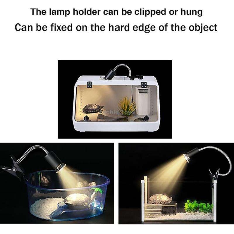 ZY-UAB Turtle Backlight UVA Heated Climbing Pet Backlight, EU Plug With Bulb(Black Short Light Stand