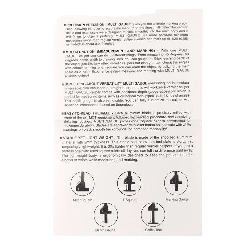 T072 Woodworking Multifunctional Aluminum Alloy Marking Ruler(T Type Ruler)