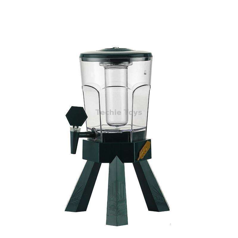 3L Wine Cannon Bar Beer Barrel With Faucet Coke Barrel Container( Green)