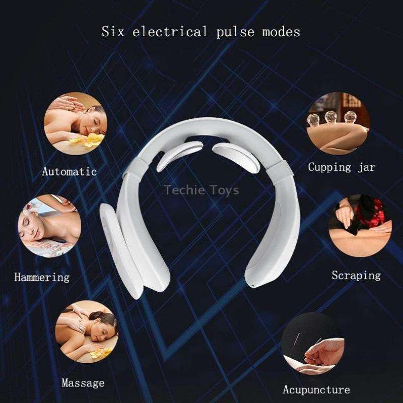Smart Charging Neck Pulse Cervical Massager, Specification: English(White)
