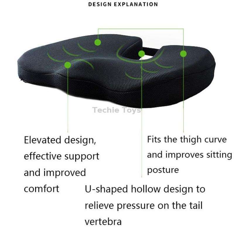 QFC-023 U-shaped Slow Rebound Memory Foam Car Seat Cushion(Black)