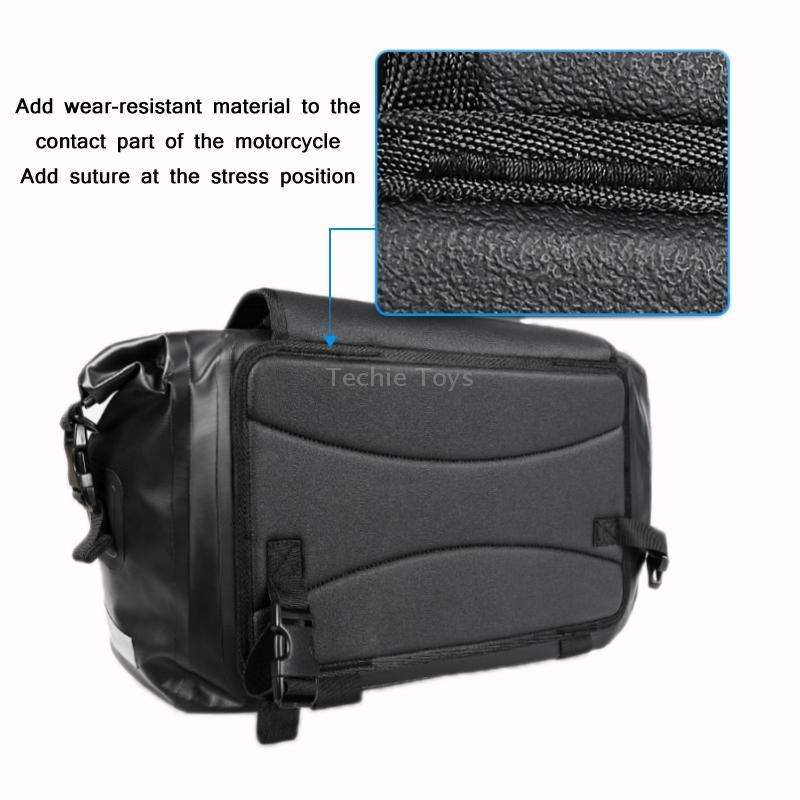 AFISHTOUR FM2021 Large Capacity Waterproof Motorcycle Rear Seat Bag, Color: Red