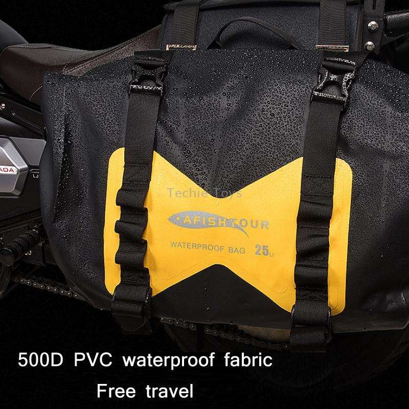 AFISHTOUR FM2021 Large Capacity Waterproof Motorcycle Rear Seat Bag, Color: Red