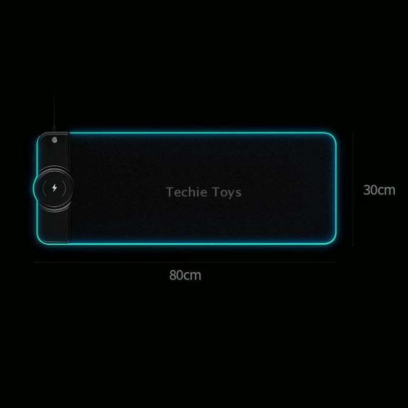 K9186 Multifunctional RGB Lighting Mouse Pad With Wireless Charger(Black)
