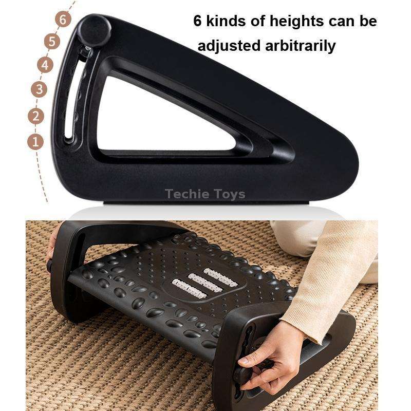 Office Computer Set Up Foot Stool Foot Massage Pedal(White)
