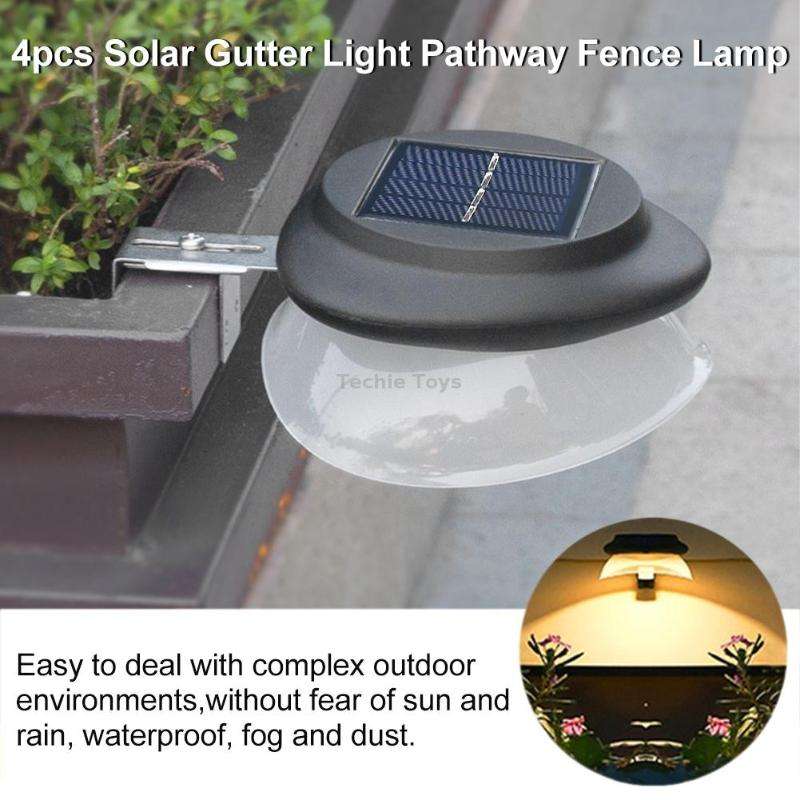 Punch-free Flying Saucer Solar Lamp Outdoor Garden Decoration Wall Lamp(Black Shell Warm Light)