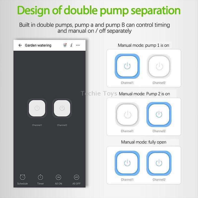 WD-01ADE WIFI Gardening Drip Irrigation Controller, Specification: Double Pump 20 Pots(EU Plug)