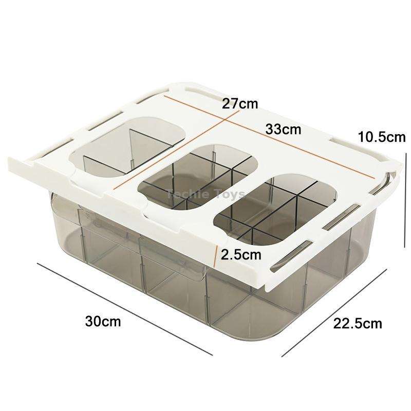 Home Wardrobe Drawer Type Underwear Socks Storage Box With Partition (Transparent)