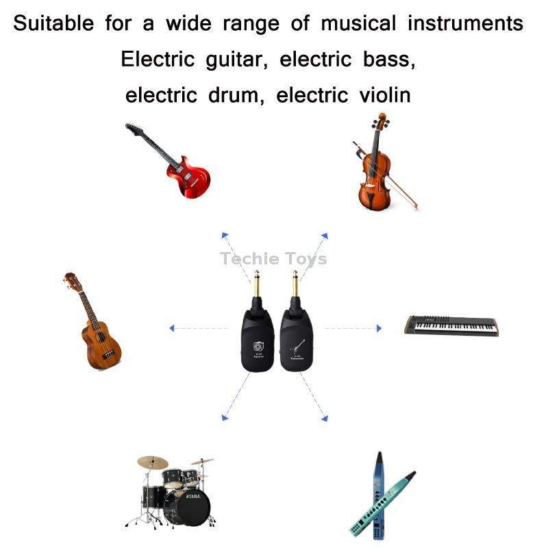 C01 Electric Guitar Wireless Audio Transmitter Receiver(Black)