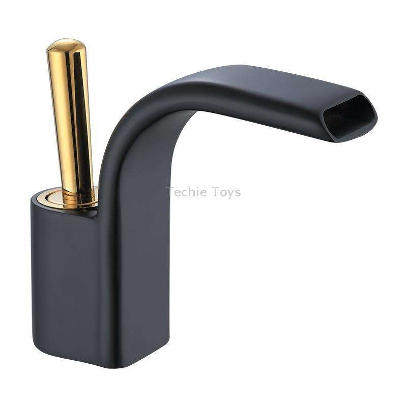 Bathroom All Copper Basin Hot And Cold Water Faucet, Specification: Black Gold