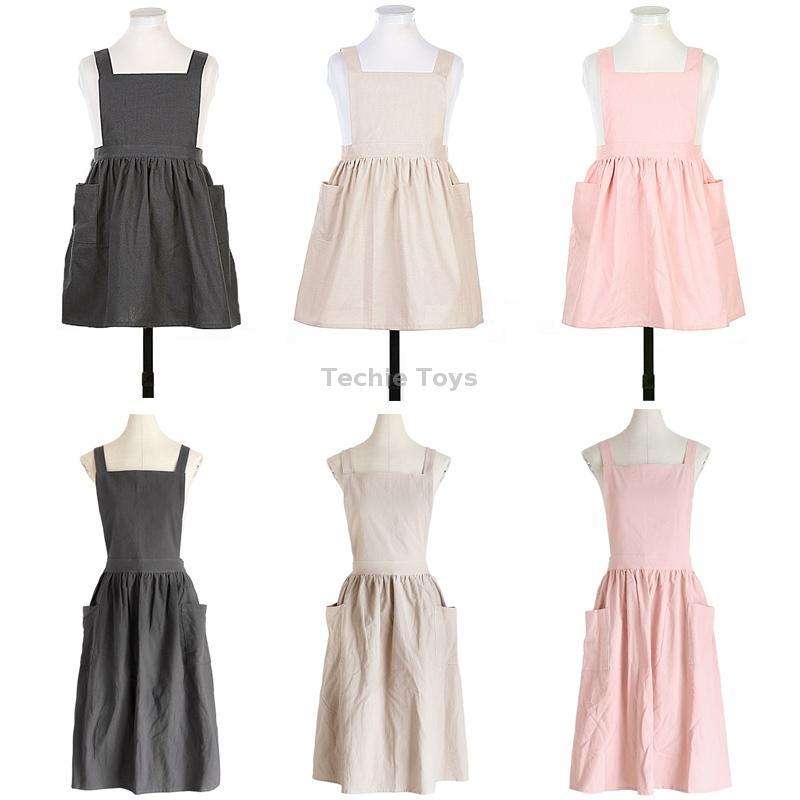 Cotton And Linen Parent-Child Painting Apron Baking Coffee Work Clothes,Size: Adults (oat)