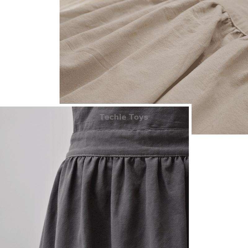 Cotton And Linen Parent-Child Painting Apron Baking Coffee Work Clothes,Size: Adults (oat)