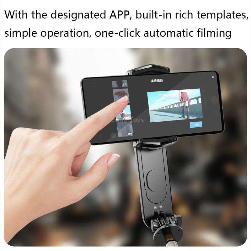 Removable Fill Light Phone Handheld Stabilizer with APP(Q09 Black)