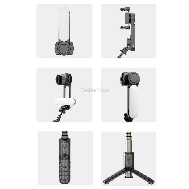 Removable Fill Light Phone Handheld Stabilizer with APP(Q09 Black)